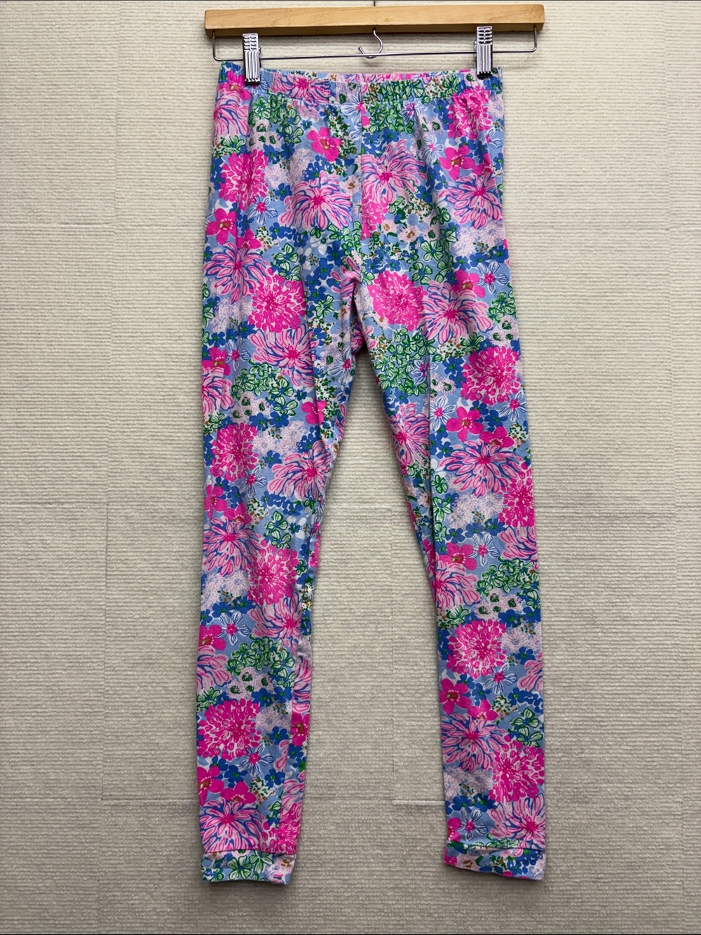 Lilly Pulitzer | 14 Girls Floral Print Leggings - Pink & Blue